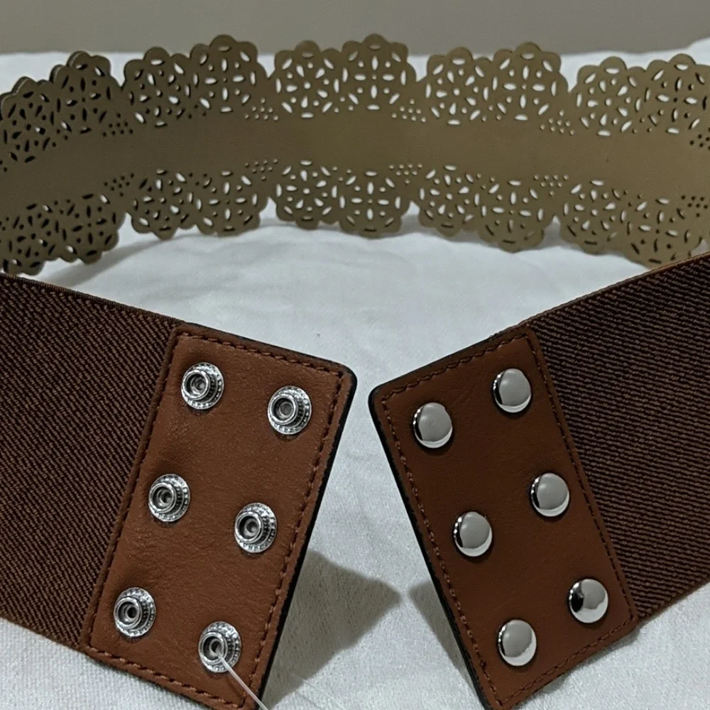 NY&Co Brown Stencil Belt NWOT